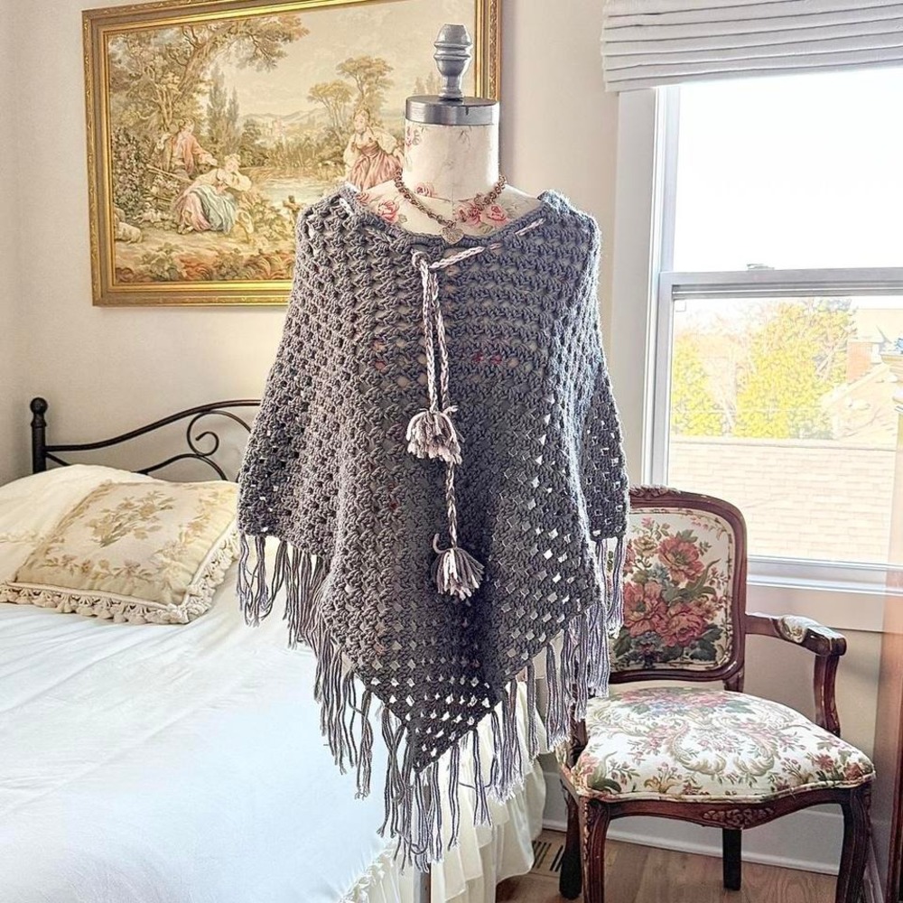 crochet fringe poncho